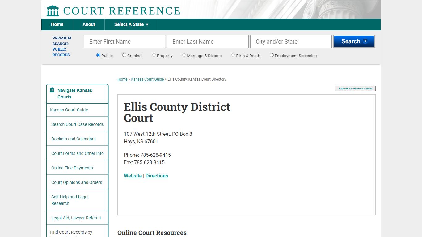 Ellis County District Court - Court Records Directory